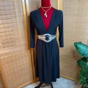 Vintage 1980s midi Dress Black Size USA SZ S